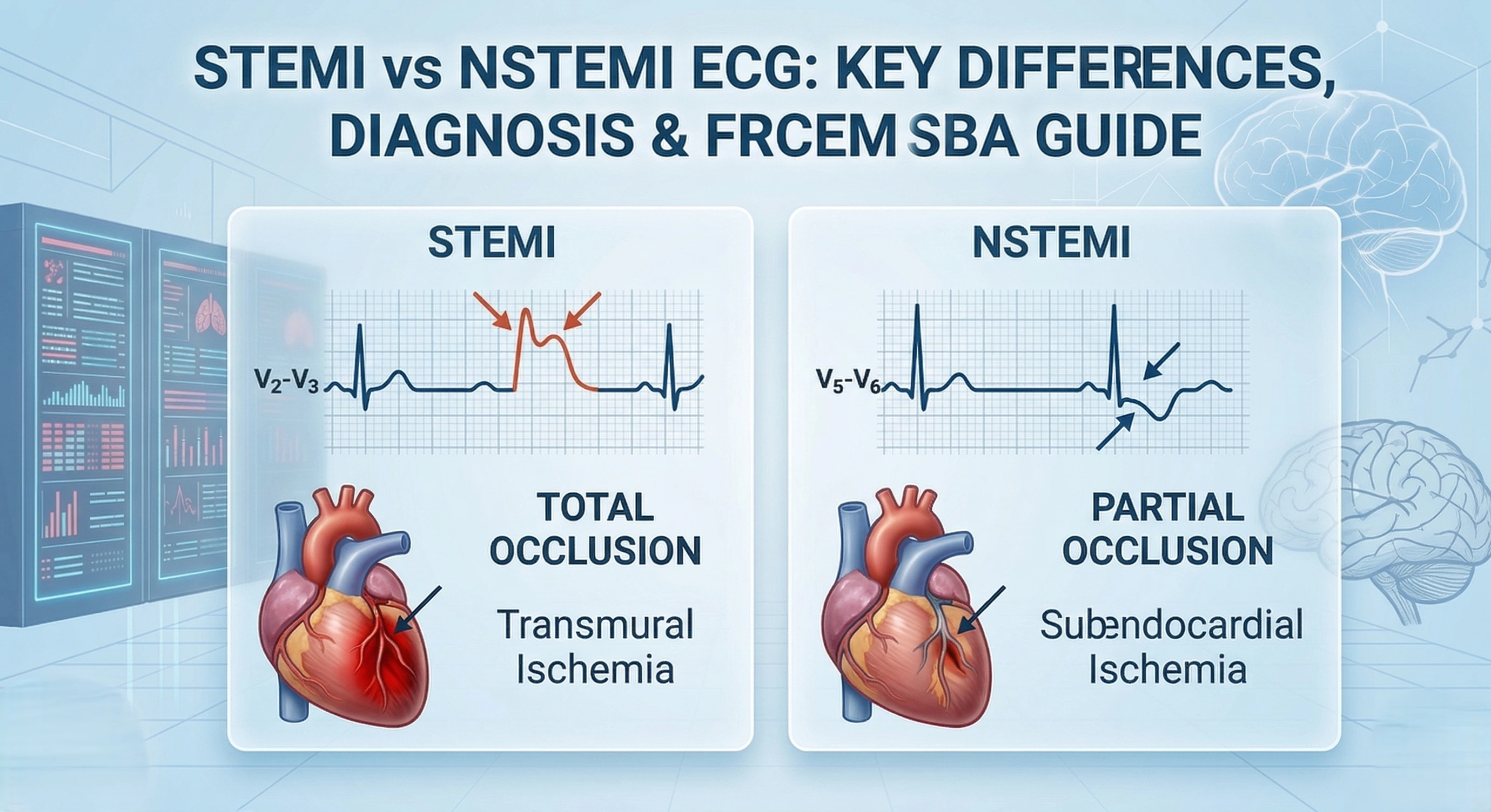 STEMI vs NSTEMI ECG: Key Differences, Diagnosis & FRCEM SBA Guide